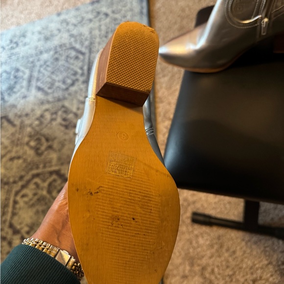 No Boundaries Metallic Silver Heeled Boots - Picture 6 of 7